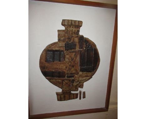 Bernard Rooke, ceramic relief wall plaque of abstract form, 95 x 75cm overall 