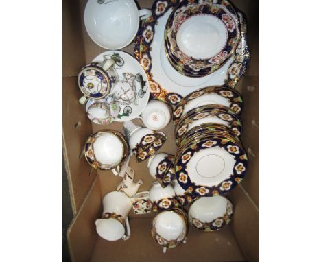 Royal Albert red, blue and gilt decorated part tea service and miscellaneous other teaware 
