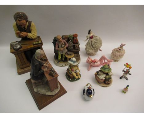 Hummel figure of a child with a group of rabbits, together with a quantity of other miscellaneous small figures 