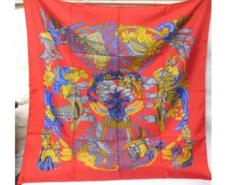 Hermes, Paris, silk scarf ' Chapeau! ' by Annie Faivre, 90cm squareIn good condition. Just tiny marks / stains to one corner,