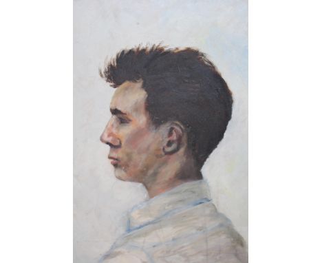 F. M. Tayler oil on board, head and shoulder portrait of a young gentleman, signed, framed, 49 x 39cm, together with a pastel