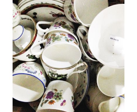 Quantity of assorted ceramics, ornaments, cups, plates and a large ceramic model of a black cat 