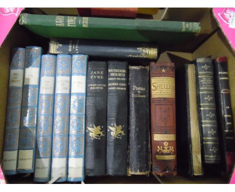 Heron Books Jane Austen, five vols, Charles Dickens "Hard Times", Chapman & Hall, ills H French, green, black and gilt decora