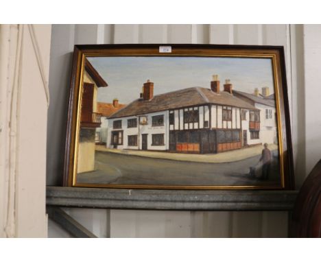 R. Milbourne, oil on board study of the Mill Inn, Aldeburgh