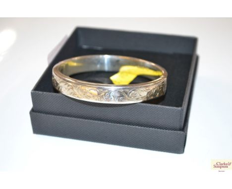 A silver snap bangle, Chester 1959, by Smith &amp; Enen, 17.1gms 