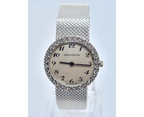 Jaeger-lecoultre Ladies cocktail WATCH. with round face and full diamond bezel.  ( 1216706 Model ) 23mm case. 15cm long. 