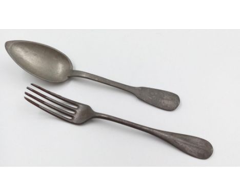 WW2 German Waffen SS Junkerschule Officers Training College Fork and Spoon. 
