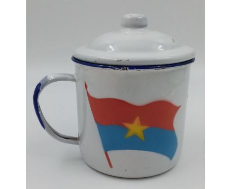 Vietnam War Era Vietcong Enamel Rice Cup Dated 1968. 
