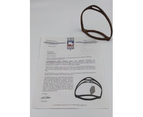 Certified Genuine American Civil War Period Iron Stirrup from the Confederate Army found at Gettysburg. USA. 