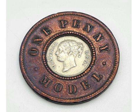 An 1844 Model Penny. Good Very Fine. Obverse - The inner disc shows the young bust of Victoria, facing left with the legend a