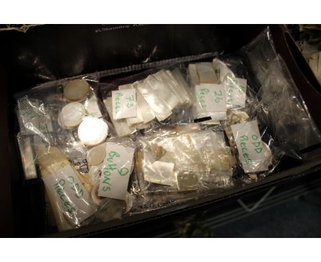 A quantity of Chinese mother-of-pearl counters and other similar items.