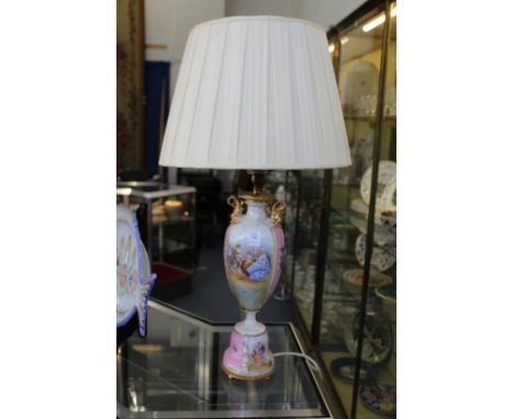 A continental porcelain lamp.