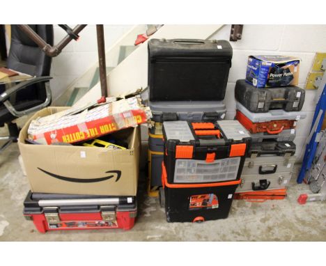 A large quantity of various tools and storage cases.