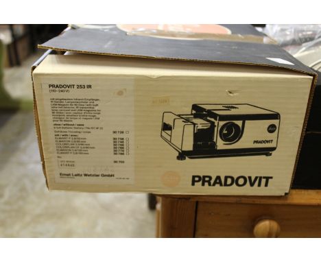 A boxed projector.