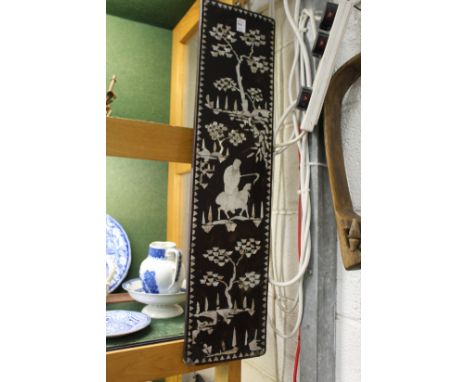 A pair of Chinese mother-of-pearl inlaid panels.