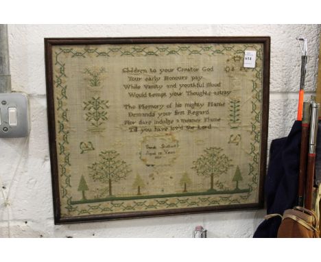 An early 19th century sampler.
