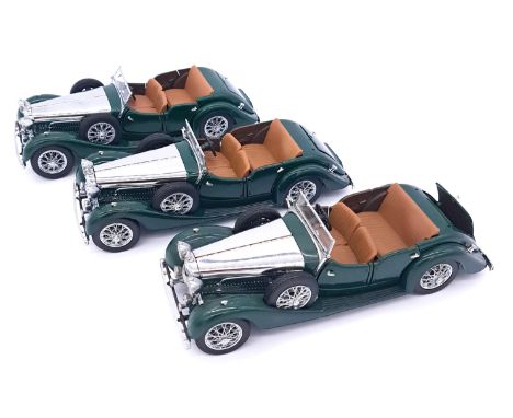 Franklin Mint, a boxed group of 1:24 scale B11PU51 1938 Alvis 4.3 Litre models. All models are in Green with Brown interior a