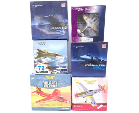 Corgi Aviation Archive, Sky Guardians, HM Hobby Master and similar a boxed group of 1:72 scale military aircraft models to in