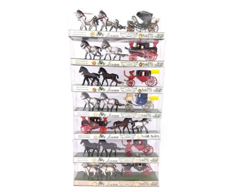 Brumm "Historical" Series a group to include Mail Coach (1827), Sedan For Travel Of Pio (XIX Century) plus others - condition