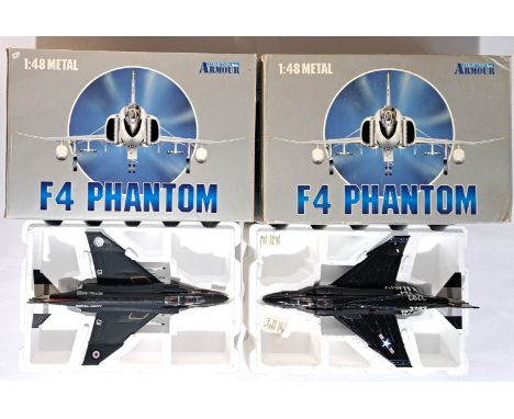 Franklin Mint Collection Armour, a boxed pair of 1/48th scale models comprising of ART98046 F-4 Phantom (UK Royal Navy) along