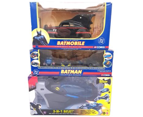 Corgi &amp; Mattel, a boxed TV Related group of "Batman" related models comprising of Mattel "3-in-1 Batjet" (battery operate