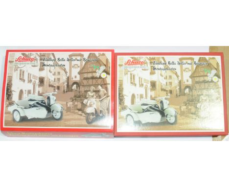 Schuco a boxed Limited Edition 1:10 Scale Zundapp Bella &amp; Sidecar in Kit form finished in black and grey. Condition is ge