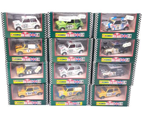 Corgi a boxed 1/36th scale group of Mini models (Mini Mania) to include 04444 "Jungle.Com" Safari Rally Mini along with other