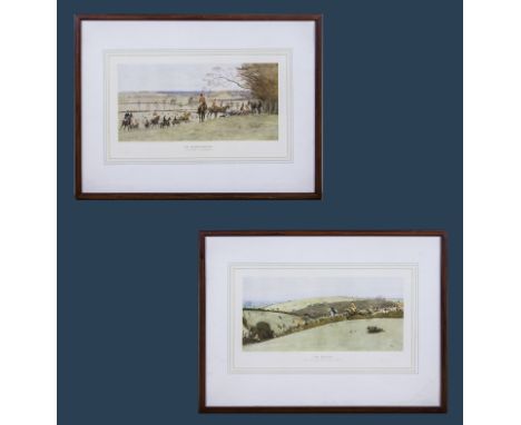 A pair of framed engravings depicting hunting scenes 'The Warwickshire' and 'The Belvoir' image size 19cm x 33cm