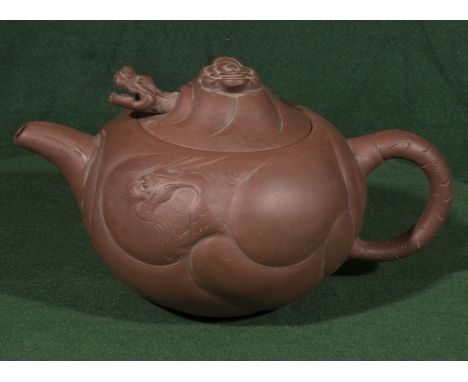 A Chinese terracotta teapot