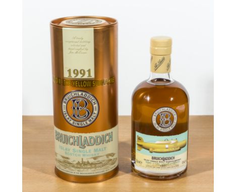 A bottle of Bruichladdich 34 year old WMDII 'The Yellow Submarine' 1991 1st issue single malt Scotch whisky