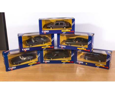 Six Corgi die cast model cars