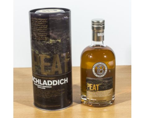 A bottle of Bruichladdich Peat single malt Scotch whisky
