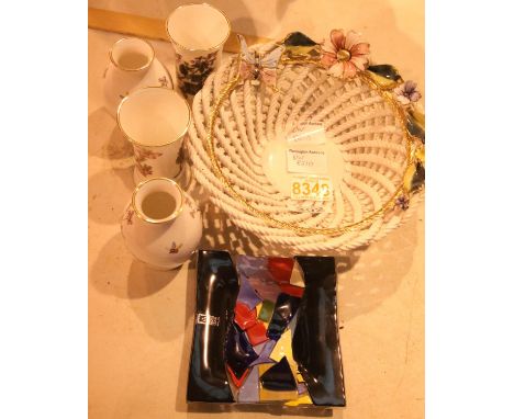 Quantity of Spode ceramic posy vases. Not available for in-house P&amp;P 