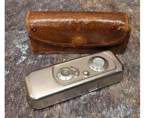 A Minox VEF Riga Sub-Miniature Camera, 1937, 3-tooth, nickel, serial no. 04258, with Minostigmat f/3.5 15mm lens, body, compl