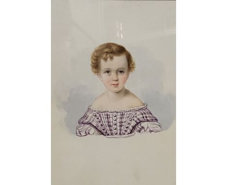 English School, 19th century, a portrait miniature, William Colley, Born 22 Oct 1837, watercolour, 15cm x 10cm 