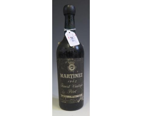 A Bottle of Martinez 1963 Vintage Port 