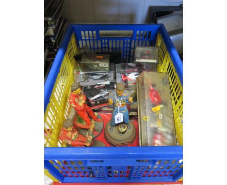 A Box of Various Formula 1 Models and Figures 