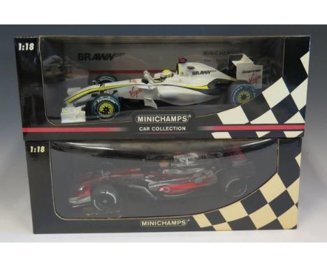 Two Minichamps Formula 1 Scale Model Cars 1/18 Boxed. 