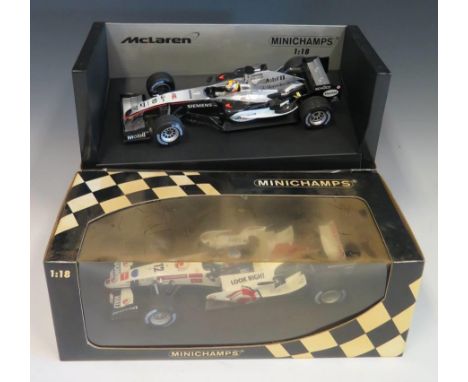 Two Minichamps Formula 1 Scale Model Cars 1/18 Boxed. 