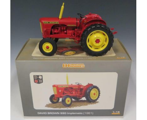 A Universal Hobbies David Brown 990 Implematic 1961 Scale Model Tractor 1/16 Boxed 