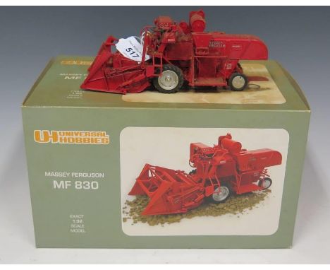 A Universal Hobbies Massey Ferguson 830 Scale Model Combine Harvester 1:32 Boxed 