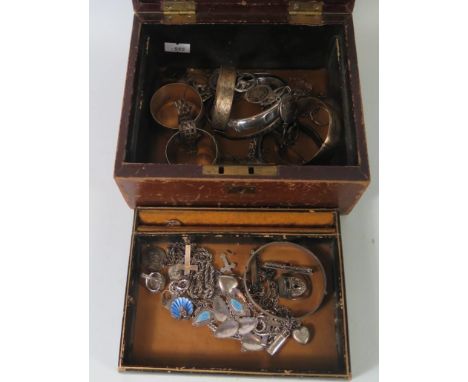 A Collection of Silver and other Jewellery including enamel necklace, hinged bangles etc. 