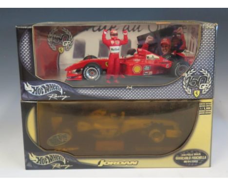 Two Hot Wheels Formula 1 Scale Model Cars 1/18 Boxed 