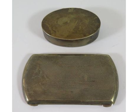 A George V Silver Card Case with engine turned decoration, Birmingham 1927, 57g and silver snuff box, 37g 