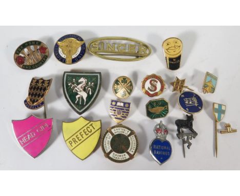 A Collection of Enamel Badges including Singer Sewing Machine Co., Electrical Trades Union etc. 