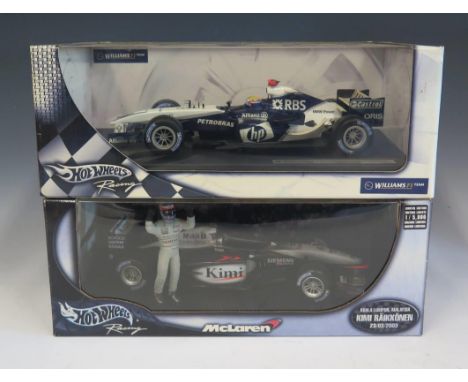 Two Hot Wheels Formula 1 Scale Model Cars 1/18 Boxed 