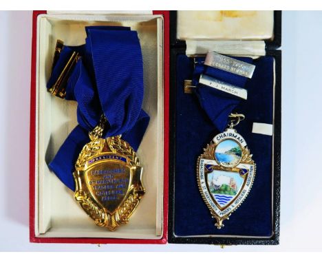A Silver and Enamel Babbacombe &amp; St. Mary Church Traders &amp; Hoteliers Association Chairman's 'Jewel' and one other