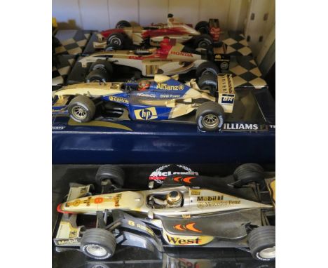 Four Minichamps Formula 1 Scale Model Cars 1/18 Boxed. Faults 