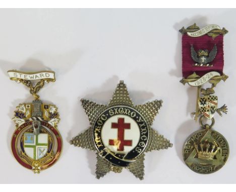 Two Silver and Enamel Masonic 'Jewels' and one other 