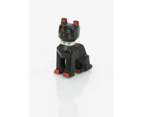 The Lucky Black Cat a figural spill vase designed by Louis Wain, painted in colours facsimile signature, impressed and painte